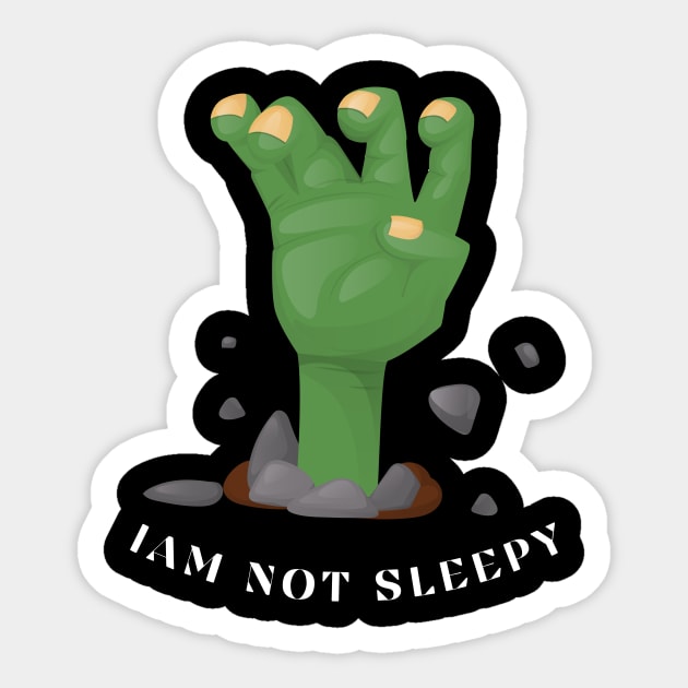 Zombiecleo - I'm not sleepy Sticker by Creativart99